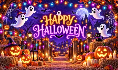 1 Lona Decorativa Halloween - Noche De Halloween 100x60cm · Happy Halloween