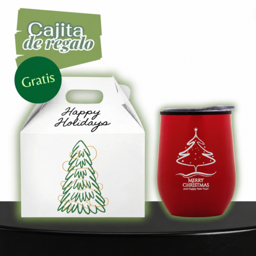 1 Termo Navideño ROJO Con Grabado Láser Navideño · RJ-MerryChristmasTree