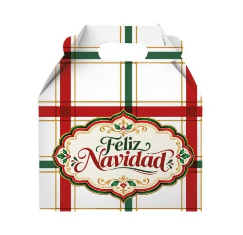 Cajas Dulceros Chicos Navidad Escocesa Navidad Fiesta · Escocés Blanca