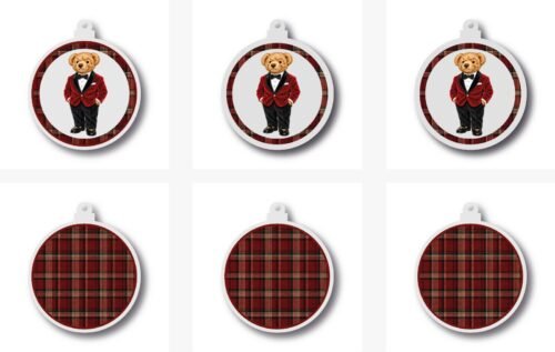 Kit 6 Esferas Navideñas Osos Ralph Navidad Adornos Navideños · Ositos Ralph Rojo